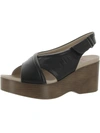 NATIONAL COMFORT ALANIS WOMENS LEATHER OPEN TOE WEDGE SANDALS