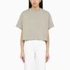 AUTRY AUTRY | FOGGY GREY COTTON CROPPED T-SHIRT