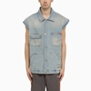 Martine Rose Men's Multi-pocket Denim Waistcoat In Light Blue