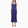 Costarellos Cavana Lurex Gerogette Midi Dress In Blue