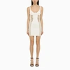 DION LEE DION LEE IVORY VISCOSE-BLEND MINI DRESS WITH WOVEN DETAILS