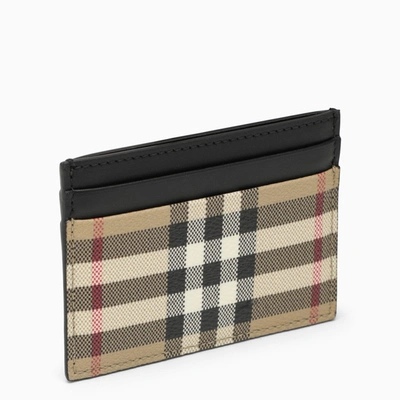 Burberry Vintage Check Pattern Card Holder In Beige