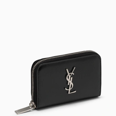 Saint Laurent Black Zipper Around Wallet