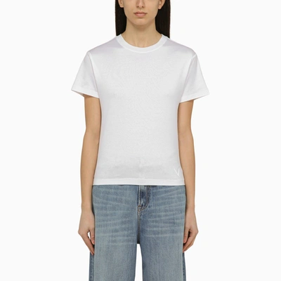 VALENTINO VALENTINO | WHITE COTTON CREW-NECK T-SHIRT