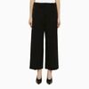 BOTTEGA VENETA BLACK WOOL WIDE TROUSERS