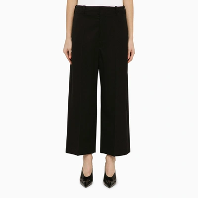 Bottega Veneta Grain De Poudre Culotte Trousers In Black