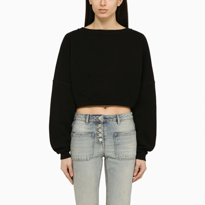 Saint Laurent Short Black Cotton Sweatshirt