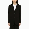 AMI ALEXANDRE MATTIUSSI AMI PARIS | BLACK SINGLE-BREASTED JACKET IN WOOL