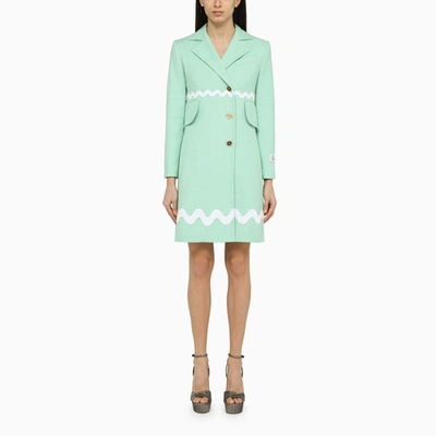 PATOU PATOU | SINGLE-BREASTED MINT GREEN COTTON COAT