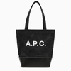 APC SMALL AXEL BLACK COTTON TOTE BAG WITH LOGO