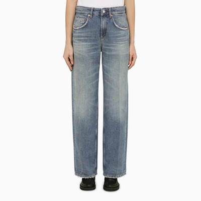 Department 5 Straight Blue Washed Effect Denim Jeans