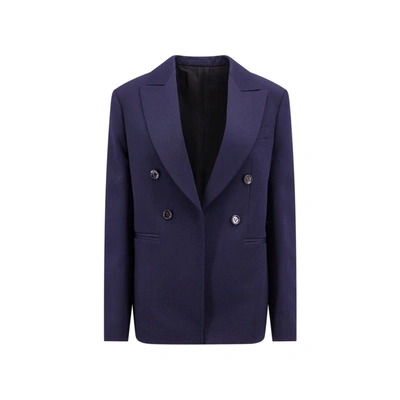 Bottega Veneta Double-breasted Wool Blazer In Blue