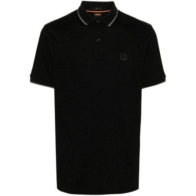 Hugo Boss Black Solid Shirt Collar Polo