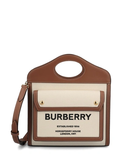 Burberry Handbag In Natural/malt Brown