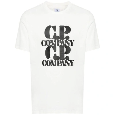 C.p. Company Graphic T-shirt White In Gauze White