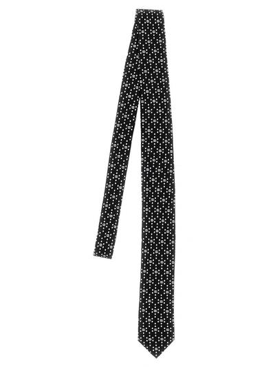 Dolce & Gabbana Logo Print Tie In White/black