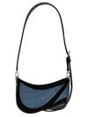 Mugler Small Denim Spiral Curve 01 Shoulder Bags Multicolor In Multicolor