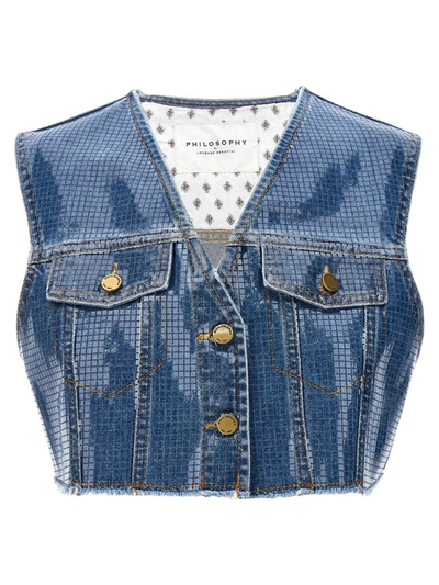 Philosophy Di Lorenzo Serafini Sequin Vest Top In Blue