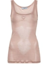 Prada Triangle-appliqué Silk Top In Phard