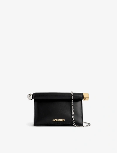 Jacquemus La Petite Pochette Rond Leather Clutch Bag In Black