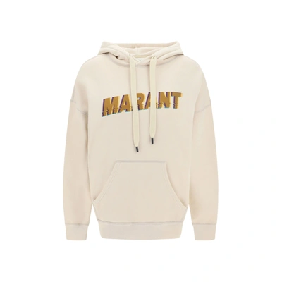 Isabel Marant Étoile Isabel Marant Etoile White Hoodie With Tonal Logo Print In Cotton Blend Woman