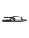 Ancient Greek Sandals Synthesis Flat Leather Sandals In Black