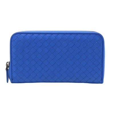 Bottega Veneta Intrecciato Blue Leather Wallet  ()