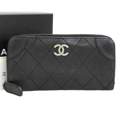 Pre-owned Chanel Black Leather Wallet  ()