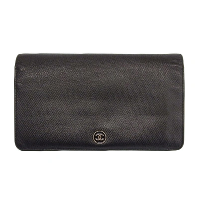 Pre-owned Chanel Cc Black Leather Wallet  ()