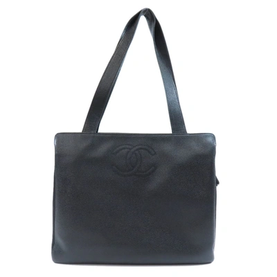 Pre-owned Chanel Shopping Black Leather Tote Bag ()