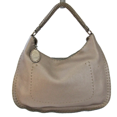 Fendi Selleria Beige Leather Shopper Bag ()