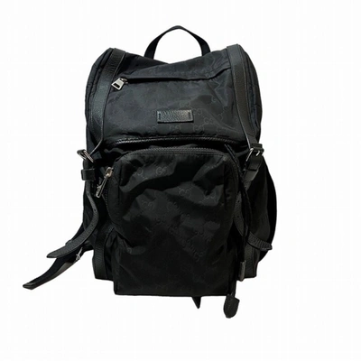 Gucci Gg Nylon Black Synthetic Backpack Bag ()