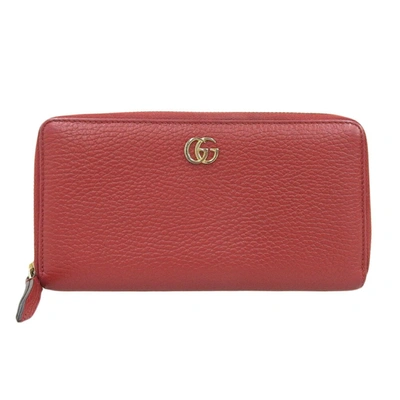 Gucci Zip Around Red Leather Wallet  ()