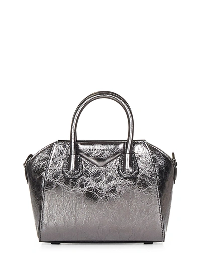 Givenchy Silver Antigona Toy Bag In Grigio