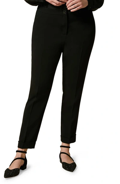 MARINA RINALDI SATIN CREPE TAPERED PANTS