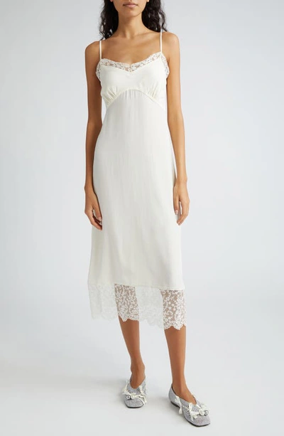 Simone Rocha Off-white Slip Midi Dress In Cream