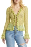 ASTR LACE FRONT TIE BED JACKET