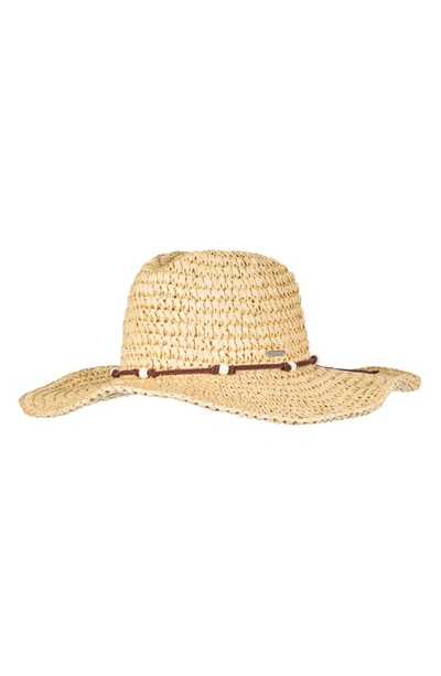 Roxy Beaded Straw Cowboy Hat In Cream Beige