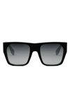 Fendi Baguette Acetate Round Sunglasses In Black Smoke Gradient