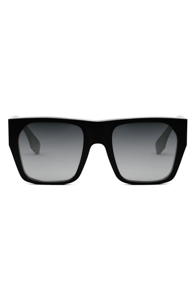 Fendi Baguette Acetate Round Sunglasses In Black