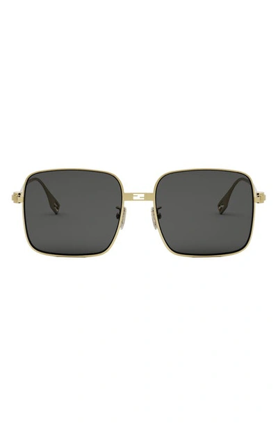 Fendi Baguette Metal Round Sunglasses In Grey