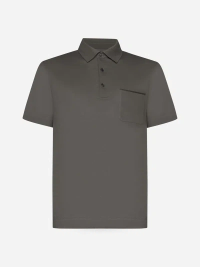 Zegna Polo Shirt In Taupe