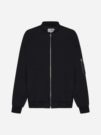 Mm6 Maison Margiela Zip Up Sleeved Jacket In Black