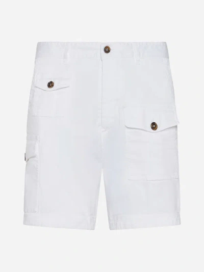Dsquared2 Sexy Cargo Stretch Cotton Shorts In White