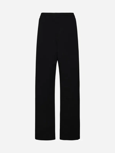 Wardrobe.nyc Semi Matte Track Viscose Blend Trousers In Black