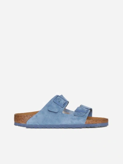 Birkenstock Arizona Suede Sandals In Blue