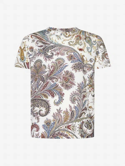 Etro T-shirt In White,multicolor