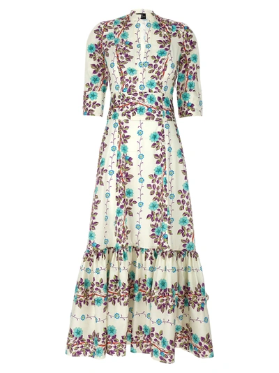 Etro Floral-print Midi Dress In Multicolour