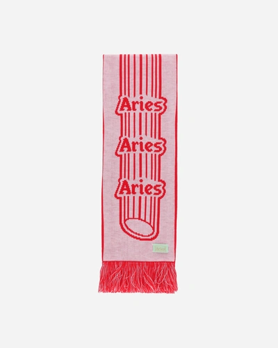 Aries Column Scarf Red / White In Multicolor