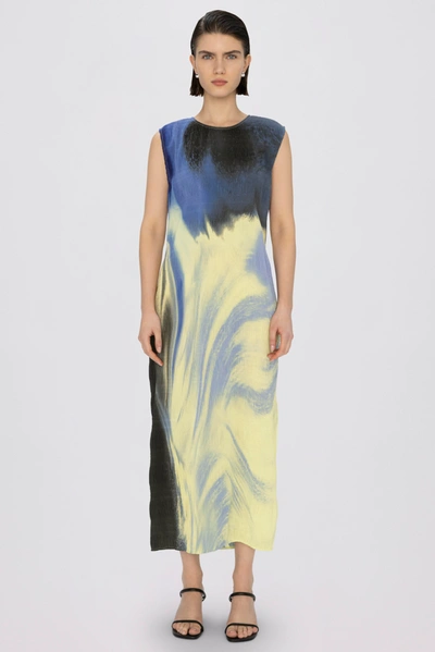 Jonathan Simkhai Evana Dress In Marina Blue Print